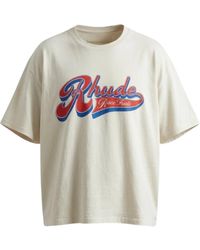 Rhude - Short-Sleeved Crew Neck T-Shirt With Front Print - Lyst