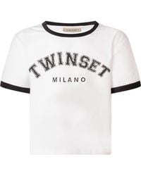 Twinset - Stylish T-Shirt With Stampaint Logo - Lyst