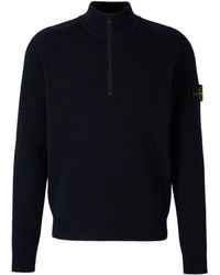 Stone Island - Compass-Patch Half-Zip Sweater - Lyst