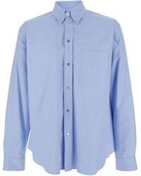 Fendi - Light Cotton Shirt With Embroidered Details For - Lyst