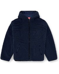 DIESEL - Hooded Loose-Fit Zip-Up Jacket With D-Rope Embroidery - Lyst