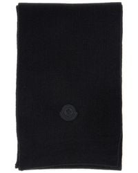 Moncler - Scarf With Logo Patch On The Front - Lyst