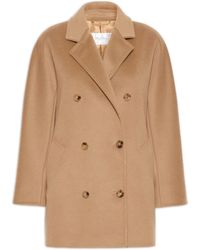 Max Mara - Wool And Cashmere Beaver Jacket With Tailored Tacks Oversized Fit Lapel Collar - Lyst