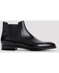 John Lobb - Black Calf Leather Lawry Boots - Lyst