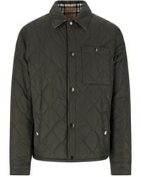 Burberry - Quilted Button-Up Shirt Jacket - Lyst