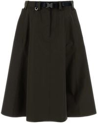 Prada - Army Tech Fabric Skirt - Lyst