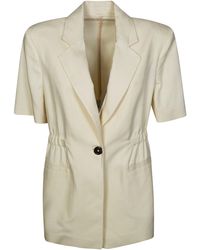 Pinko - Short-Sleeve Jacket With Elasticated Waist - Lyst