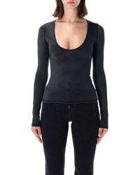 DIESEL - Elphin Long-Sleeve Scoop-Neck Top - Lyst
