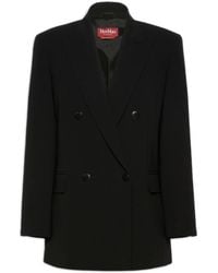 Max Mara - Wide-Fit Peak-Lapel Jacket With Buttoned Hem Detail - Lyst