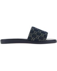 Gucci - Gg Denim Slider Sandal - Lyst