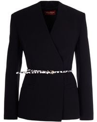 Max Mara - Double-Breasted Cady Jacket With Belt - Lyst