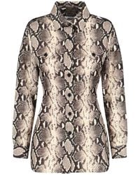 Duran Lantink - Snake-Print Button-Front Shirt Dress - Lyst