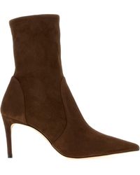 Stuart Weitzman - Suede Ankle Boots With 7.5 Cm Heel For - Lyst