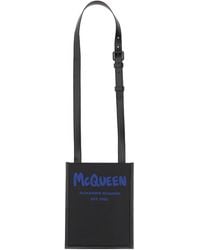 McQueen - Faux Leather Smartphone Bag With Graffiti Logo - Lyst