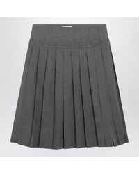 Ami Paris - Carbon Pleated Skirt - Lyst