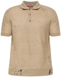 DIESEL - K-Danny Polo Shirt With Distressed Effect - Lyst