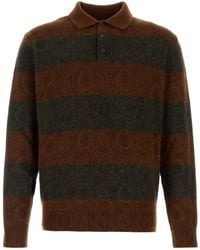 Etro - Embroidered Wool Polo Shirt - Lyst