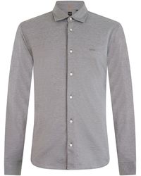 BOSS - Long-Sleeve Button-Front T-Shirt With Chest Pocket - Lyst