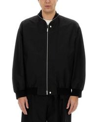 Jil Sander - Oversized Cotton Bomber Jacket With Ribbed Cuffs - Lyst