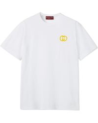 Gucci - Cotton T-Shirt With Overlay And Short Sleeves - Lyst