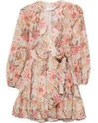 Zimmermann - Daylight Wrap Mini Dress - Lyst