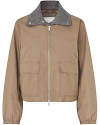 Samsøe & Samsøe - Zip-Front Cropped Jacket With Knit Collar - Lyst