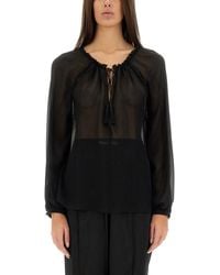 Tom Ford - Semi-Transparent Silk Blouse - Lyst
