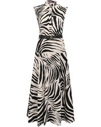 Max Mara - Animal Print Mandarin Collar Dress - Lyst