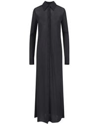 Jil Sander - Long Sleeve Button-Front Shirt Dress - Lyst