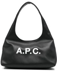 A.P.C. - A. P.C. Mini Structured Bag With Magnetic Closure, Two Handles, Front Logo & Interior Pocket (13 Cm X 26.5 Cm X 4.5 Cm) - Lyst