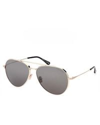Tom Ford - Sunglasses Aviator Full Rim, Shiny Gunmetal Frame And Vintage Lens Ft099608N - Lyst