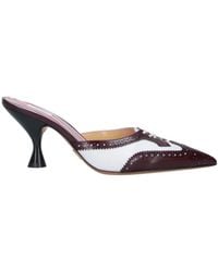 Thom Browne - Pointed-Toe Sculpted Heel Leather Mules - Lyst