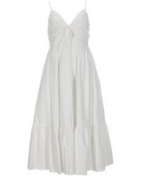 MICHAEL Michael Kors - V-Neck Midi Dress Organic Cotton - Lyst