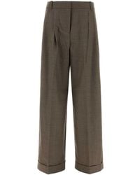Ganni - Wool Blend Suiting Oversized Pleated Pants - Lyst