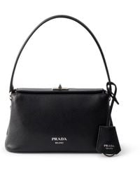 Prada - Midi Saffiano Leather Handbag For - Lyst