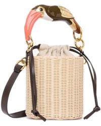 Chloé - Mini Pouch Handbag With Painted Toucan Handle, Drawstring And Adjustable Leather Strap (15.5 Cm X 15 Cm X 14 Cm) - Lyst