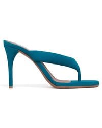 Alaïa - Electric Suede Flip-Flop Heels With Padded 3D Straps - Lyst