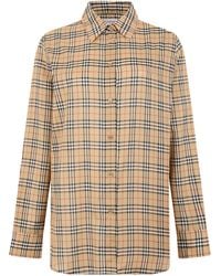 Burberry - Long-Sleeved Checked Shirt Cotton - Lyst