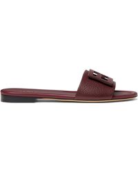 Fendi - Wide-Band Slide Sandals With Ff Baguette Motif - Lyst