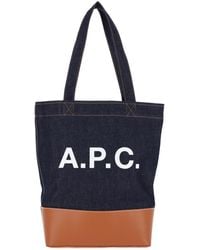 A.P.C. - A. P.C. Logo-Print Denim Tote Bag - Lyst