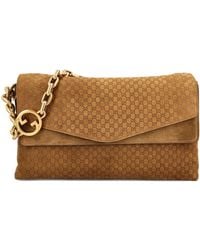 Gucci - Gg Chain Suede Leather Shoulder Bag - Lyst