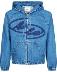 Arte' - Split Logo Denim Hood Jacket - Lyst