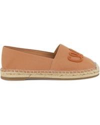 Chloé - Logo Espadrille Slide Sandals With Cross-Over Straps - Lyst