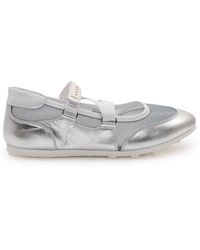 Marni - Mini Ballerina Flats With Double Strap And Mesh Insert - Lyst