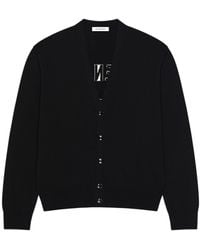 Givenchy - V-Neck Cotton Knit Cardigan With Contrast Intarsia Back - Lyst