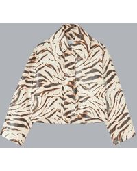 Ganni - Printed Canvas Barn Jacket - Lyst