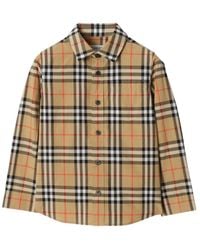 Burberry - Check Cotton Shirt - Lyst