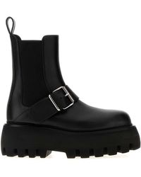 McQueen - Leather Sofa Ankle Boots Calf Skin Stivali - Lyst