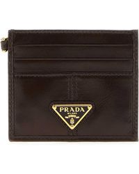 Prada - Dark Leather Card Holder - Lyst
