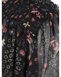 Isabel Marant - Floral Print Pleated Sheer Blouse - Lyst